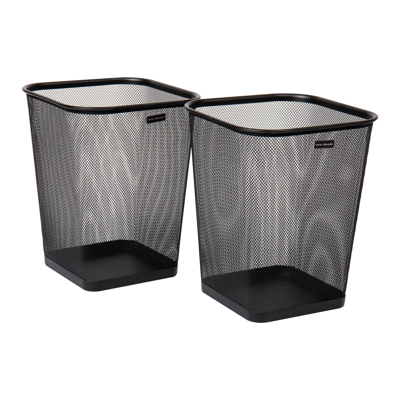 Mind Reader 2 Piece Square Metal Mesh Waste Basket Set